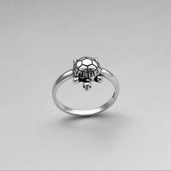 Sterling Silver Sea Turtle Ring, Silver Rings, Animal Ring, Beach, Ocean - Picture 1 of 12